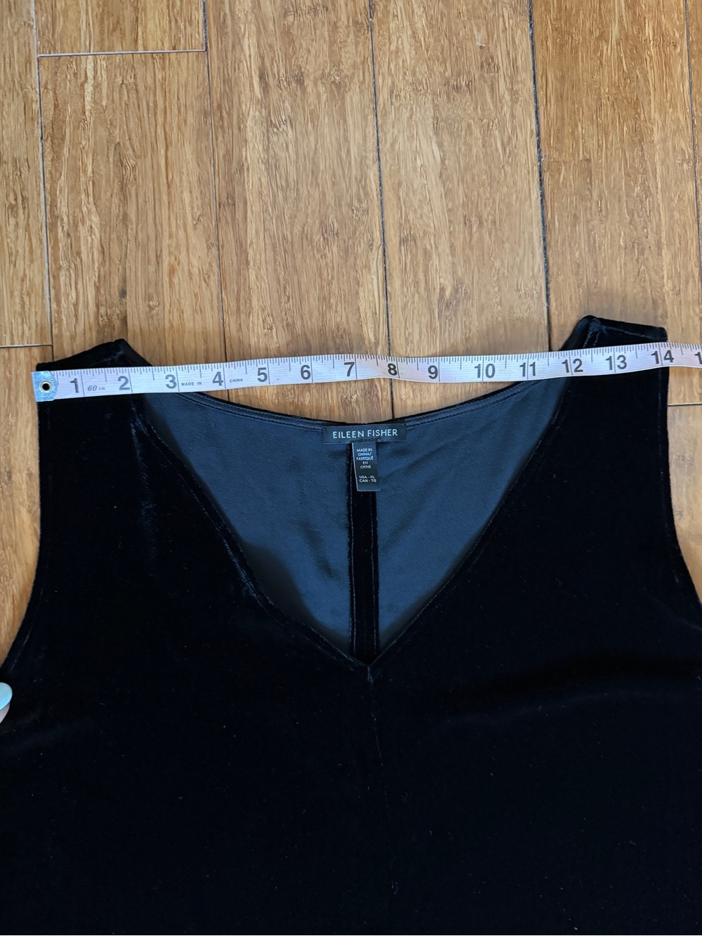 Eileen Fisher Sleeveless Black Velvet Midi Dress Size XL - Picture 6 of 8